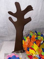 Fall Foam Craft Trees Flowers Leaves New Open Pack