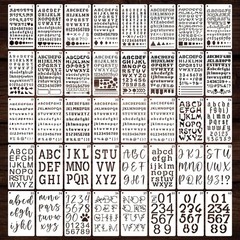Letter Stencils for Painting, 40PCS 6.8×4 Journal Stencils for Crafts Reusabl…
