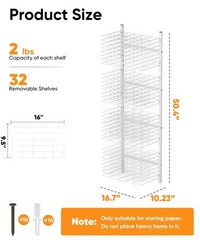 mocomax Wall Mount Art Drying Rack, 32 Removable Shelves Metal Paint Drying R…