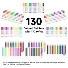 Shuttle Art 260 Pack Gel Pens Set 220% Ink Gel Pen for Adult Coloring Books Art