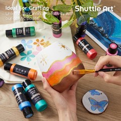 30 Colors Metallic Acrylic Paint Set – 60ml Artist Grade, Non-Toxic, Vivid Pigme