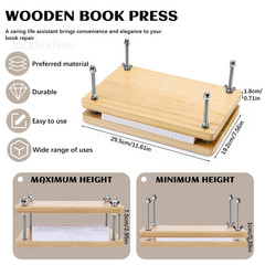 Book Press—7.9”x11.6” Wooden 7.9″x11.6″ Press, natural color