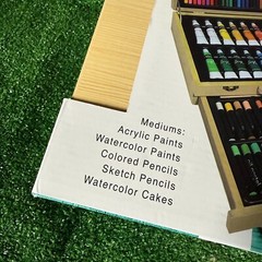 Mixed Media 104-Piece Deluxe Art Set with Wooden Box and Drawing Supplies NEW