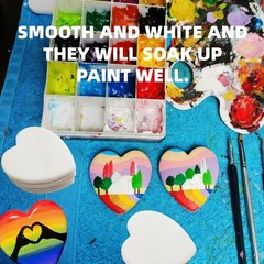 16Pcs Heart Shaped Rocks, 2.6 inch Natural DlY Painting Rock, Flat Smooth Kin…
