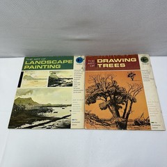 Lot 2 Grumbacher Books The Art of Landscape Painting & Drawing Trees 1968