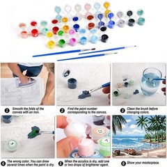 Lemon Paint by Numbers Kit for Adults DIY Frameless Canvas Art Painting