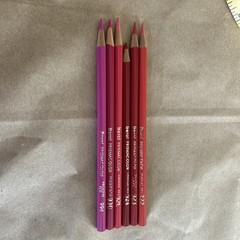 6 Vintage Berol Red Pink Prismacolor Pencils 922 923 924 926 930 994
