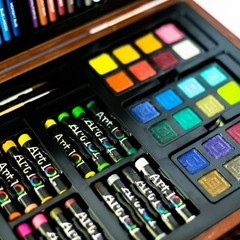 ART 101 DELUXE ART AND CREATIVITY WOOD ART SET & CASE 142 PCS PAINT SKETCH COLOR