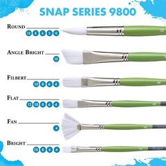 Snap White Synthetic Paint Brush Set For Acrylic And Watercolor Includes 4 Paint