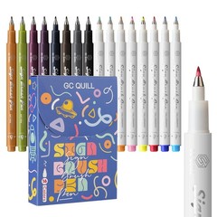 Fudenosuke Brush Pen – 16 Colors Calligraphy Brush Pens for Hand Lettering, C…
