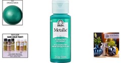 High Pigmentation 2 Oz Non-Toxic Metallic Paint – Emerald Green for Indoor Use