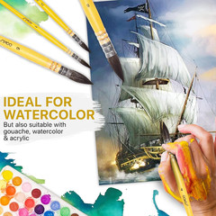 Professional Quill Brush for Watercolor Painting – Real Squirrel Hair Blend S…