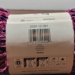 Bernat Crushed Velvet Yarn Burgundy 10.5 oz/300g Bulky 5