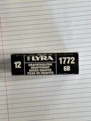 Lyra Graphite Sketch Sticks Feinste German 1772 6B 12 Sticks New