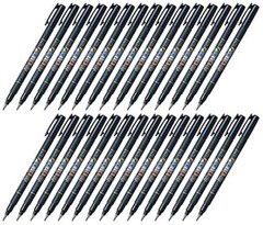 Fudenosuke Brush Pen GCD112 Soft Tip Black Body Value Set of 30 PCS PC