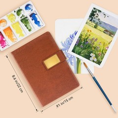Watercolor Sketchbook 8.2×5.5 Inch Cold Press 100% Cotton 300 GSM 20 Sheets