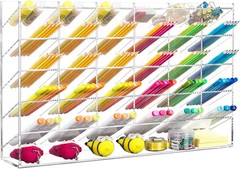 Acrylic Vertical Marker Organizer for 375 Markers with 31 Compartments, Clear An