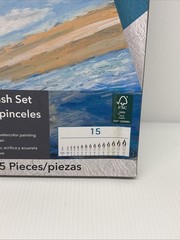 Brand New Celadon Round Brush Set Of 15 – Oil Acrylic Watercolor – Teal Handles