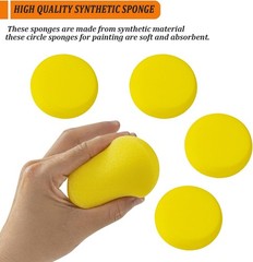 50 Pack Round Paint Sponges,2.9 inch Painting Sponge,Yellow Artist Sponge for…