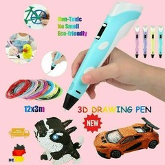 3D Printing Pen Kit 3D Drawing Pen with Led Display 12 Color Filament for Kids