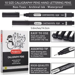 Calligraphy Pen, 10 Size Calligraphy Pens for Writing, Brush Pens Calligraphy…