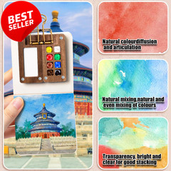 Mini Travel Watercolor Set Sketchbook Brush Pens for Artists Students – US