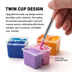 HIMI Twin Cup Jelly Gouache Paint Set with 0.01 Ounce (Pack of 36), 36 colors