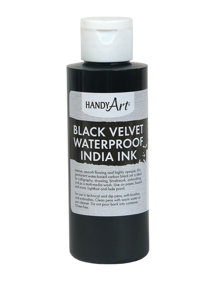 Black Velvet Waterproof India Ink 4 ounce