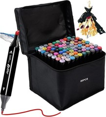 80 Colors Alcohol Markers Set, Dual Tips 1 Count (Pack of 80), Multicolor