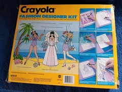 VTG Crayola Fashion Designer Kit 1990 Toy Drawing Color Styling Art Set Stencils