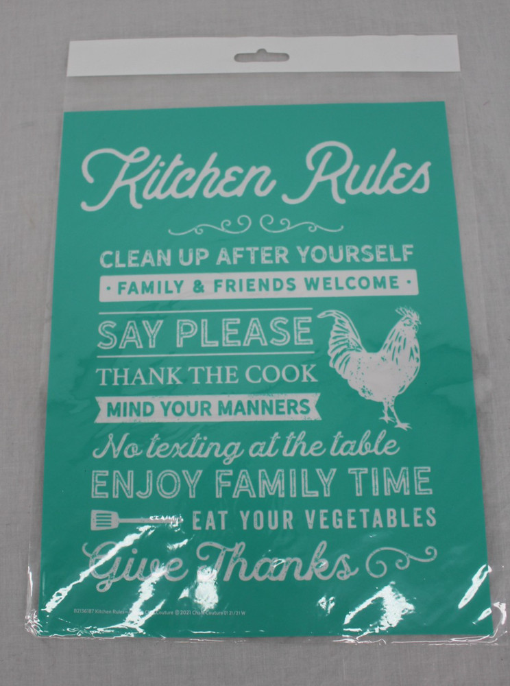 Chalk Couture Kitchen Rules Chalk Transfer Stencil Silkscreen Rooster Teal