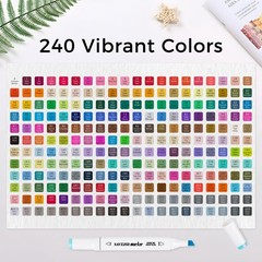 SAVZJSD 240 Colors Alcohol Markers, 2025 Upgraded Dual Tips Markers for Kids
