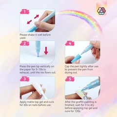 Saviland 12 Color Nail Art Pens Set 3D