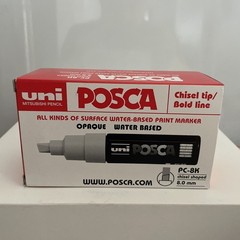 UNI POSCA PC-8K CHISEL SHAPPED TIP MARKER PEN- FLUORESCENT ORANGE (BOX OF 6)