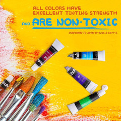 Oil Paint Set, 24 Oil-Based Colors, 12Ml/0.42Oz X 24 Tubes Non-Toxic Oil Paintin