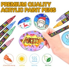 136 Colors Acrylic Paint Markers, Extra Fine Tip Point Acrylic Paint Pens for…