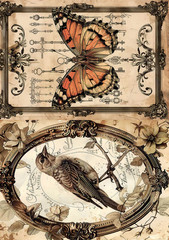 Ciao Bella A5 Rice Papers 8pc – Cabinet of Curiosities – Mixed, CBRS003