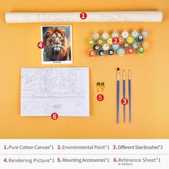 TUMOVO Paint by Numbers Kit for Adults – Lion DIY Adult 16X20 Inches,
