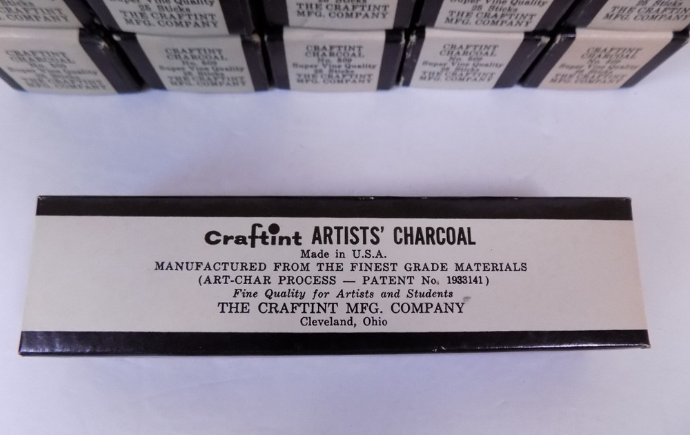Craftint Artists’ Charcoal Lot of 19 boxes – Cleveland Ohio Vintage Art Supplies
