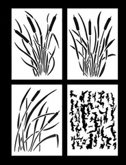 Jon Boat Camouflage stencils Cattails Bottomland DIY Camo Painting Stencils