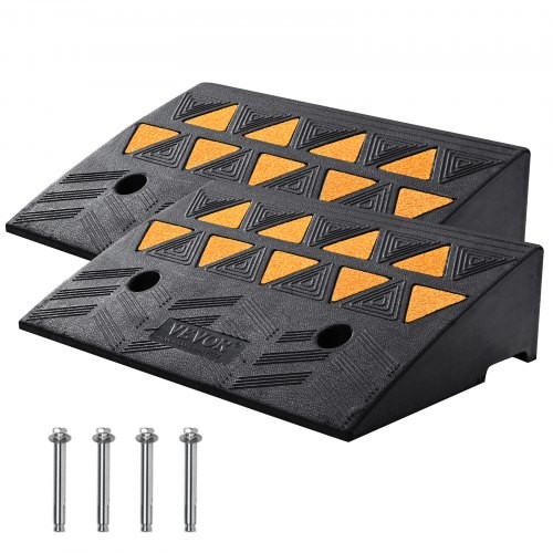 Rubber Curb Ramp 2 Pack, 5″ Rise Height Heavy-Duty 33069 lbs/15 T Capacity T…
