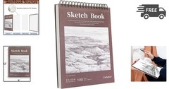 Sketch Book 9×12 Inches Top Spiral Bound 100 Sheets Drawing Paper