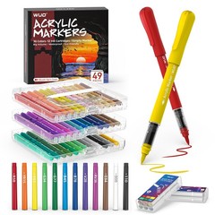 WUO 36 Colors Acrylic Paint Markers with Extra 12 Replaceable Ink 36