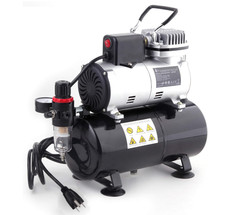 Upgraded Airbrush Single-Piston Oil-free Mini Compressor ABPST08 with Cooling