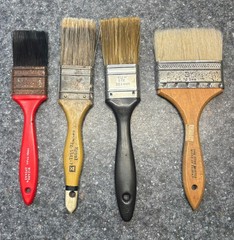 Assorted Paint Brushes, Pallet Knives and 16″x 12″ Pallet; No Paints