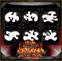 Arson Real Real Fire Airbrush Stencil Template Airsick