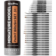 Miniature Paint Brush Set – 31PCS for Acrylic Oil Watercolor