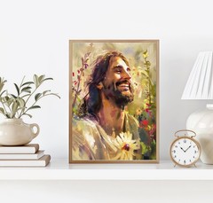 Paint by Numbers Kit for Adults, Jesus and Flowers Paint by Number for Adults,Ac