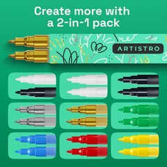 Gold Acrylic Paint Markers – 0.7mm Extra Fine-Tip Metallic Pens for Crafting