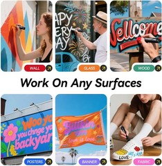 8 Vibrant Colors Jumbo Poster Markers, 15MM Thick Permanent Acrylic Graffiti Mar